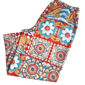 Shein High Waist Floral Print Wide Leg Elastic Waist Palazzo Pants 2XL